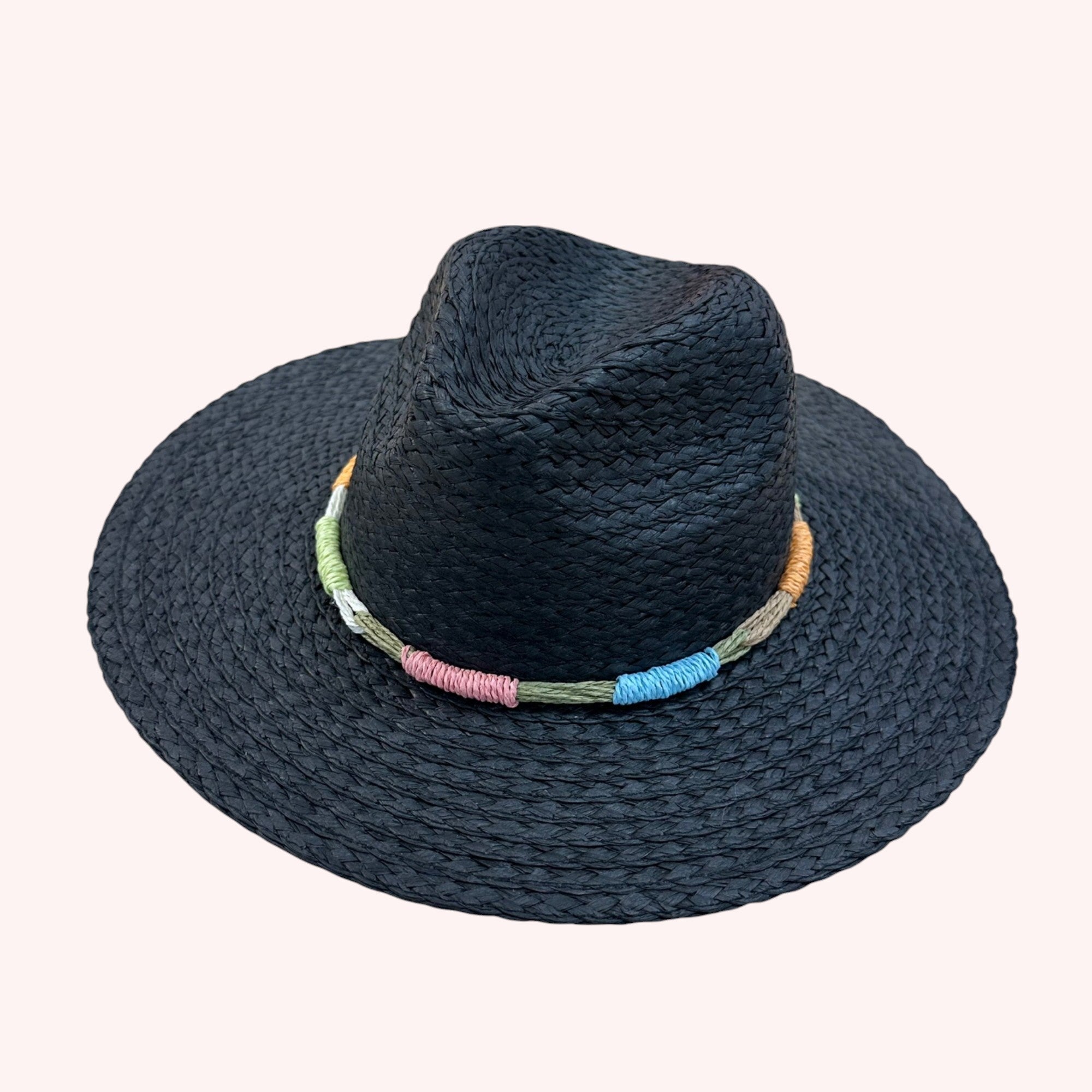 MULTI COLOR STRAW BAND STRAW HAT