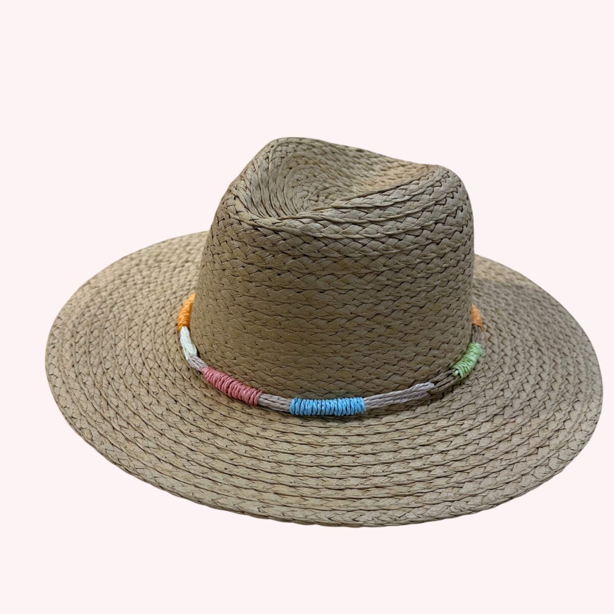 MULTI COLOR STRAW BAND STRAW HAT