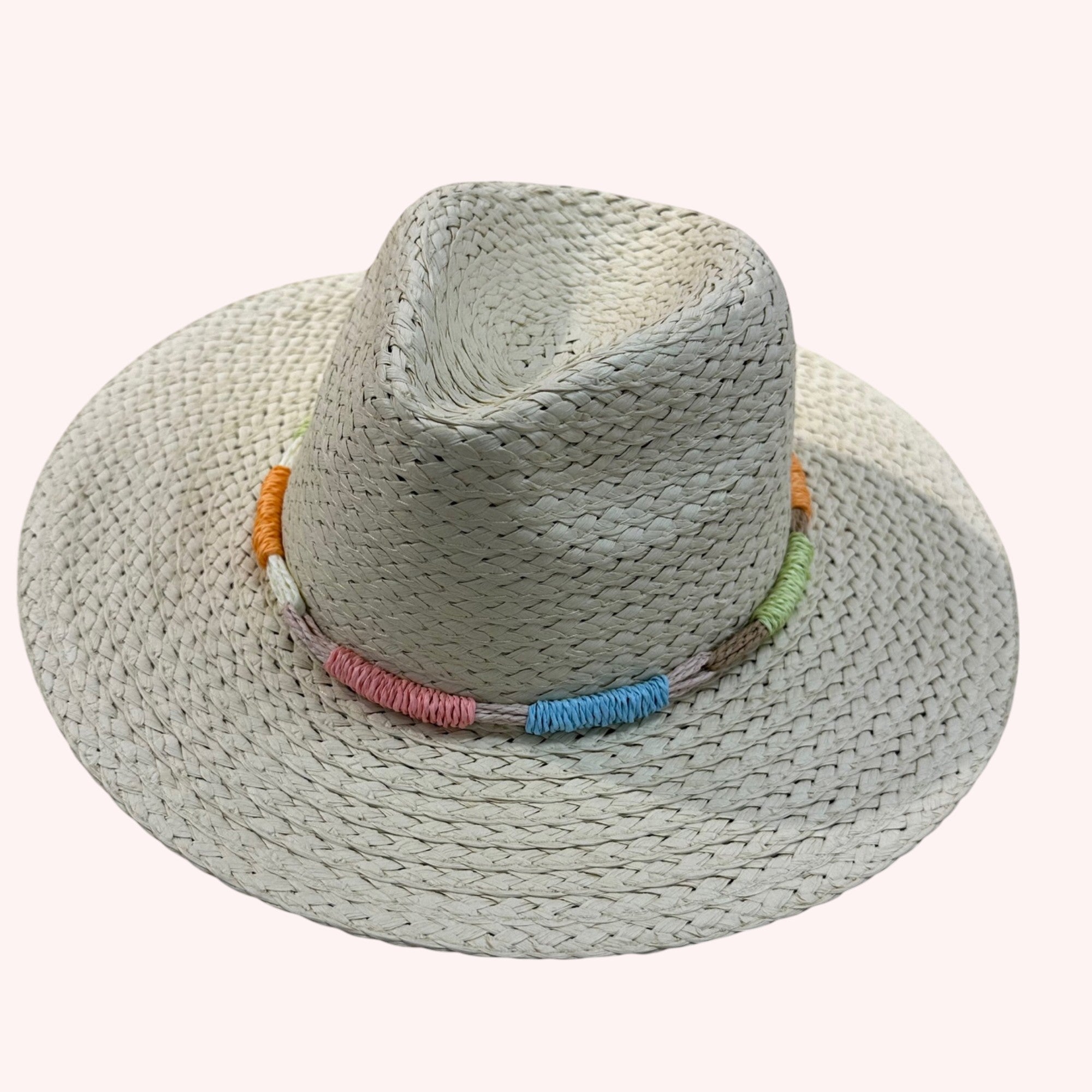 MULTI COLOR STRAW BAND STRAW HAT