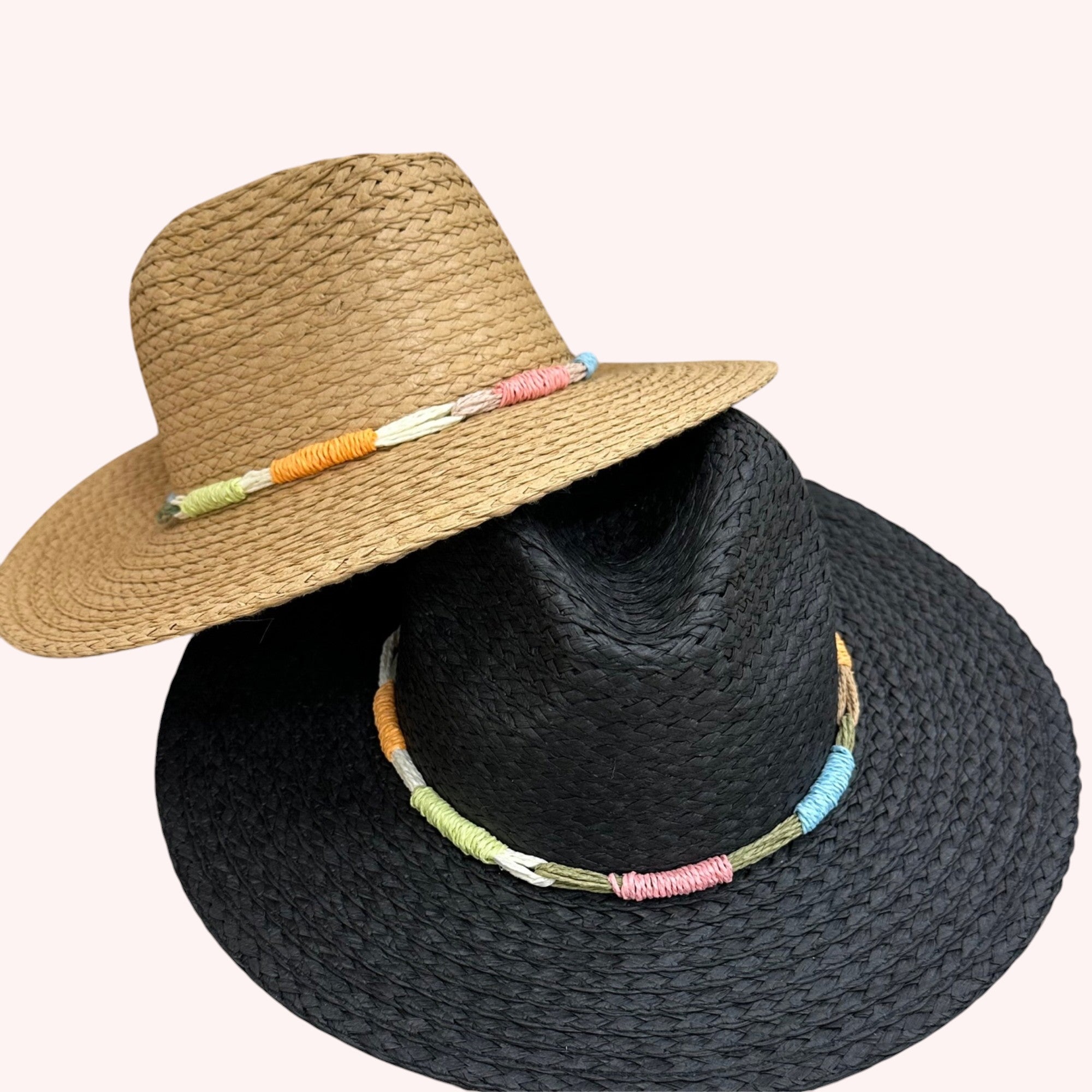 MULTI COLOR STRAW BAND STRAW HAT