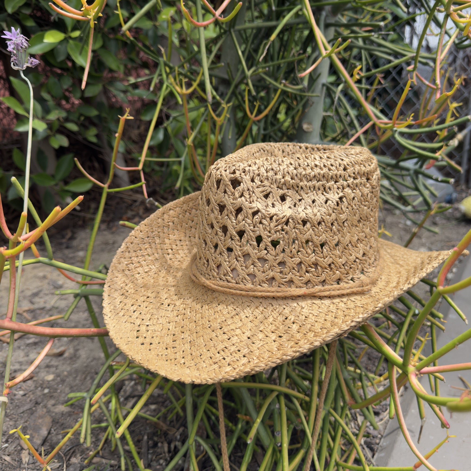 Open Weave Straw Cowboy Hat