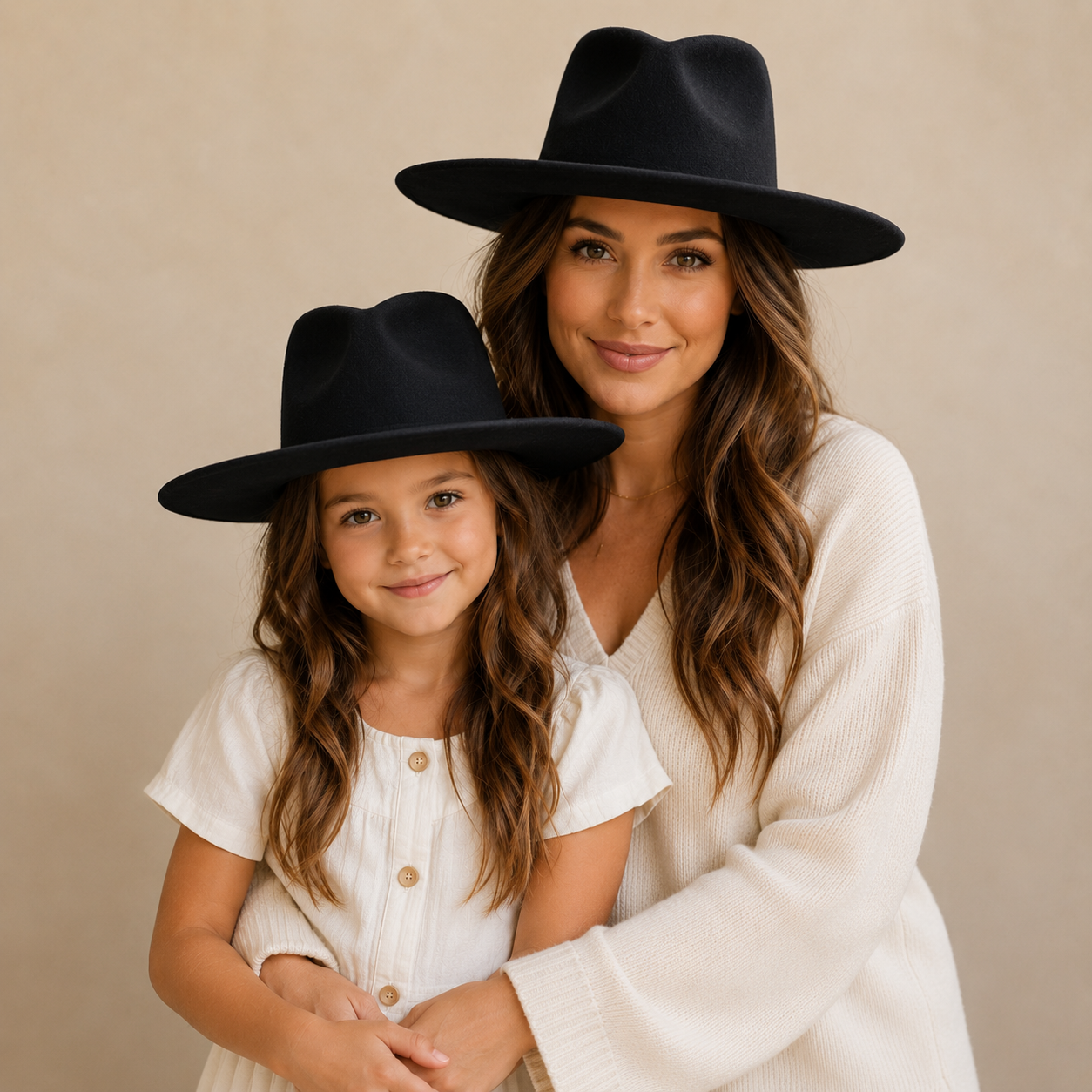 Mommy & Me Wide Brim Rancher Hat 2 PCS Set