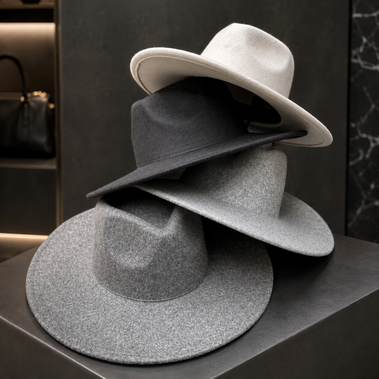 Vegan Felt Wide Brim Rancher Hat in Faux Felt