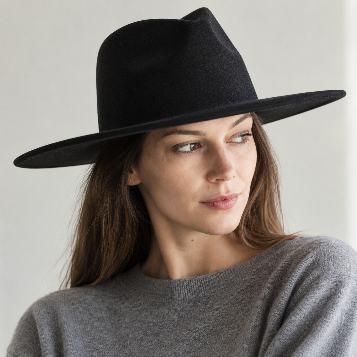 Vegan Felt Wide Brim Fedora Hat – Women's Classic Style