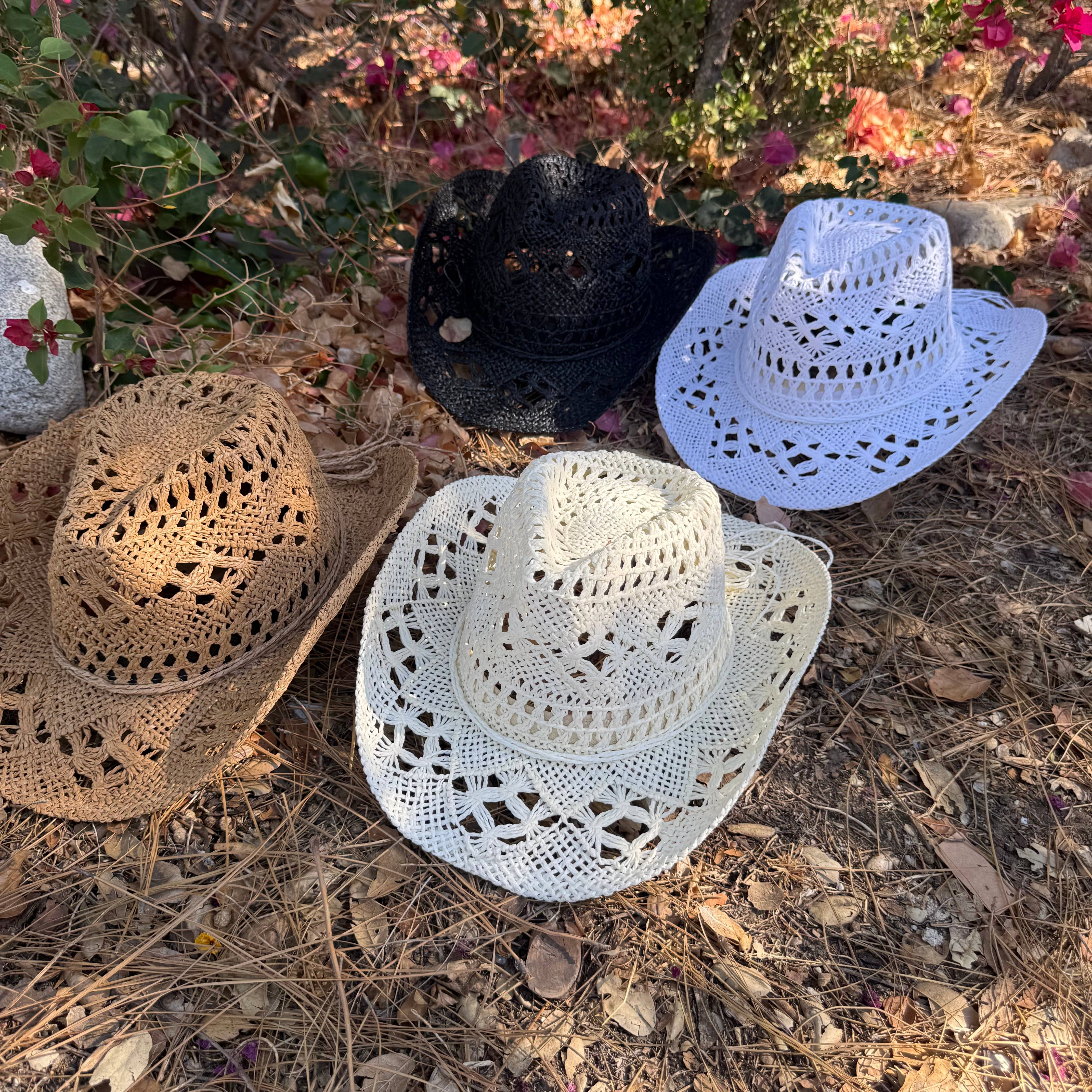 Open Weave Crochet Cowboy Hat – Western Straw