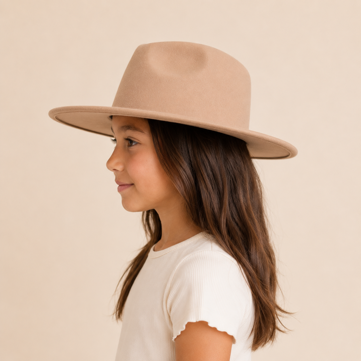 Kids XS Vegan Felt Wide Brim Rancher Hat