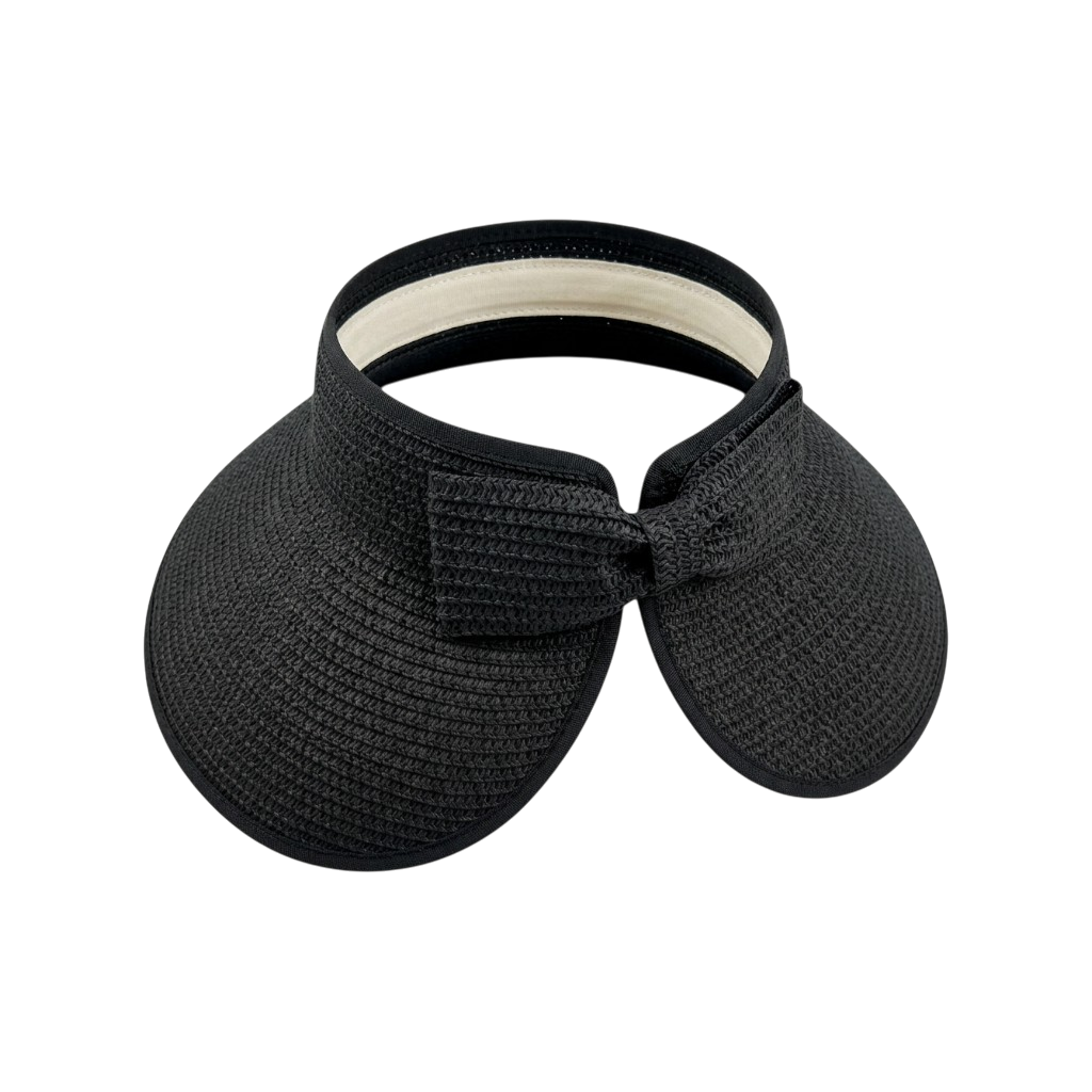 Packable Wide Brim Straw Sun Visor