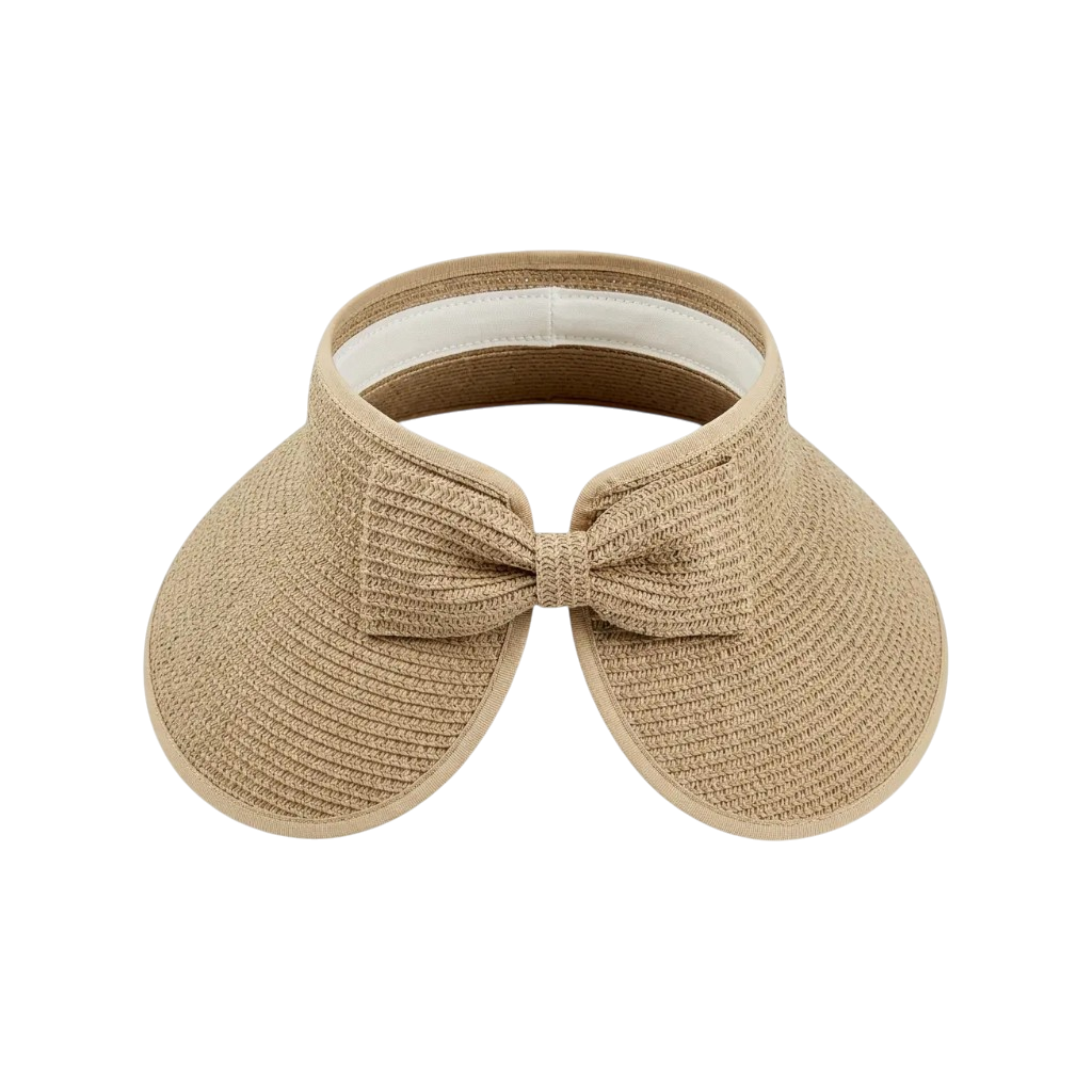 Packable Wide Brim Straw Sun Visor