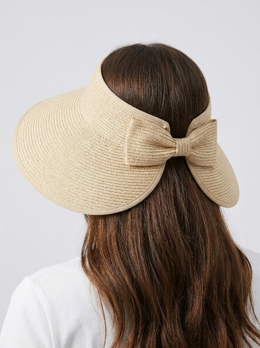 Packable Wide Brim Straw Sun Visor