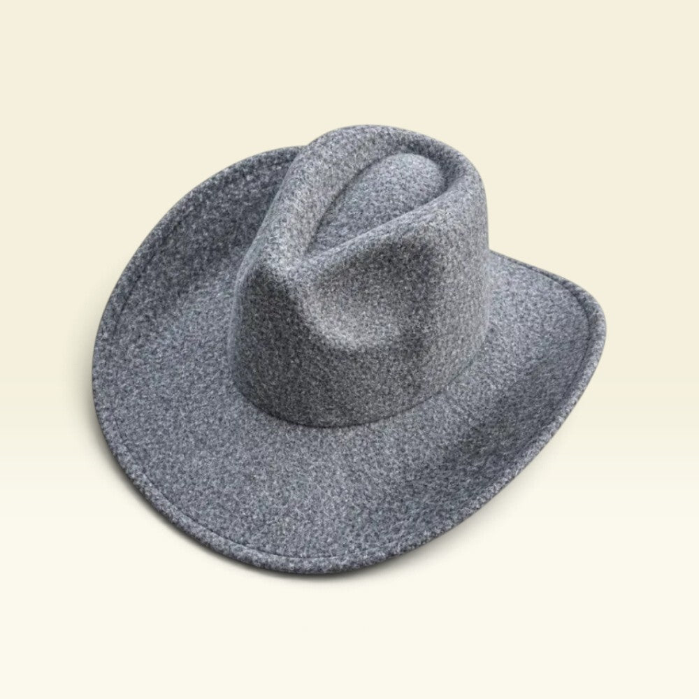 Vegan Felt Cowboy Hat Wide Brim Western Cattleman