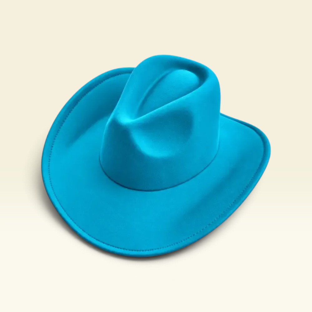 Vegan Felt Cowboy Hat Wide Brim Western Cattleman
